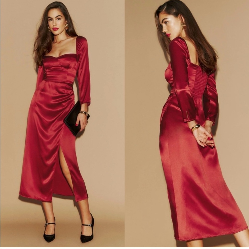 Gloriana Red Silk Midi Dress NWT Discontinued